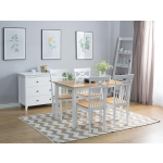 Beliani Houston Eettafel Rubberhout 75 X 120 Cm - Bruin