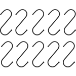 Quvio Ophanghaken - Rvs M - 9,5 Cm - 10 Stuks - Zwart