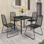 Vidaxl 5-delige Tuinset Pvc-rattan - Negro