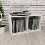 Vidaxl Opbergbox Voor Lp's 71x34x36 Cm Spaanplaat Hoogglans - Blanco