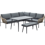 Garden Impressions Ashton Lounge Dining Set Rechts - Natural Rotan - Bruin