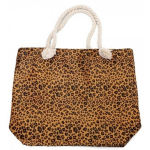 Strandtas Luipaard/panter Print 43 Cm - Strandartikelen Beach Bags/shoppers Met Ritssluiting - Bruin