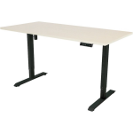 IVOL Elektrisch Verstelbaar Bureau - 140x80 Cm - Single Motor - / Licht Eiken - Zwart