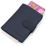 Figuretta Leren Card Protector Met Rfid Bescherming Donker - Blauw