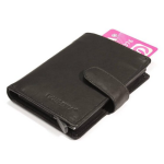 Figuretta Leren Card Protector Met Rfid Bescherming - Zwart