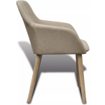 Vidaxl Eetkamerstoelen 4 St Stof En Massief Eikenhout - Beige