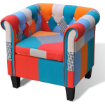 Vidaxl Fauteuil Met Patchwork Stof Meerkleurig - Bruin