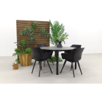 Hartman Sophie Carbon Black/arezzo 130 Cm. Tuinset - 5-delig - Zwart