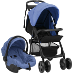 Vidaxl Kinderwagen 3-in-1 Staal Marine En - Blauw