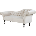 Beliani Lattes - Chaise Longue--fluweel - Beige