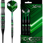 XQ Max Dartpijlen Monsoon 90% Softtip 18 Gr/groen - Zwart