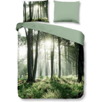 Snoozing Forest Flanel Dekbedovertrek - Lits-jumeaux (260x200/220 Cm + 2 Slopen) - Flanel - Green - Groen