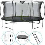 EXIT Toys Exit - Trampoline Met Veiligheidsnet, Afdekhoes, Ladder En Verankeringsset - ø427cm - Zwart