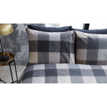 Beddinghouse Beckett Flanel Dekbedovertrek - 1-persoons (140x200/220 Cm + 1 Sloop) - Flanel - - Grijs