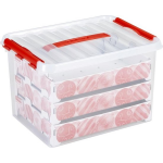 Sunware Q-line Kerst Opbergbox 22l - Incl. Trays Voor 60 Kerstballen - Rood