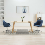 Vidaxl Eetkamerstoelen Draaibaar 2 St Stof - Blauw