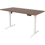 IVOL Elektrisch Verstelbaar Bureau - 140x80 Cm - Single Motor - / Donker Eiken - Wit