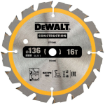 DeWalt - DT1946-QZ Hoja para sierra circular portátil para construcción 136 x10mm 16T (DC)