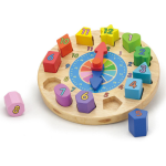 Viga Toys Vormsorteerder Puzzelklok Hout 13-delig Multicolor