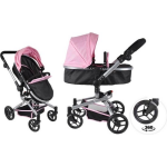 Bandits and Angels - Poppenwagen Black Angel 2in1 Softpink - Roze