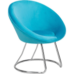 Beliani Floby Fauteuil Fluweel 56 X 70 Cm - Blauw