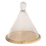 Clayre & Eef Stolp 28*28*28 Cm Transparant Hout/ Glas Rond 6gl2483