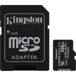 Kingston microSDXC Canvas Select Plus 256GB 100 MB/s + SD adapter - Zwart