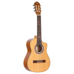 Ortega RQC25 Requinto Series Guitar Natural 1/2-formaat klassieke gitaar met gigbag