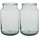2x Cilinder Vaas / Bloemenvaas Transparant Glas 30 X 18 Cm - Bloemenvazen - Woondecoratie / Woonaccessoires