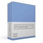 Romanette Flanellen Laken - 100% Geruwde Flanel-katoen - 2-persoons (200x260 Cm) - - Blauw