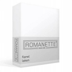 Romanette Flanel Laken - 100% Geruwde Flanel-katoen - Lits-jumeaux (240x260 Cm) - - Wit