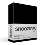 Snoozing - Katoen-satijn - Hoeslaken - Extra Hoog - 180x200 - - Zwart