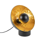 QAZQA Industriële tafellamp met gouden binnenkant - Magna Eglip - Zwart