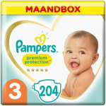 Pampers Premium Protection Maat 3 - 204 Luiers Maandbox