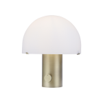 Paul Neuhaus Design tafellamp messing met wit en dimmer - Gomba