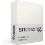 Snoozing - Dubbel Jersey - Hoeslaken - Eenpersoons - 90x210/220 Cm - Ivoor - Wit