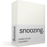 Snoozing - Dubbel Jersey - Hoeslaken - Lits-jumeaux - 190x200/220 Cm - Ivoor - Wit