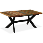 Vidaxl Eettafel 180 Cm Massief Gerecycled Hout En Stalen Kruis - Bruin