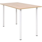 Vidaxl Eettafel 120x60x73 Cm Eikenkleur En Wit - Bruin