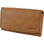 Landley Vintage Dames Overslag Portemonnee Van Leer - Bruin