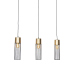 QAZQA Design hanglamp met goud 3-lichts - Maura - Zwart