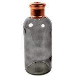 Non-branded Vaas Babet 27,5 X 10,5 Cm Glas/koper - Grijs