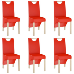 Vidaxl Eetkamerstoelen 6 St Kunstleer - Rood