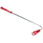 Perel Zaklamp Met Grijpstok 18 Cm Staal/zilver - Rood