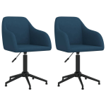 Vidaxl Eetkamerstoelen Draaibaar 2 St Fluweel - Blauw