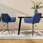 Vidaxl Eetkamerstoelen 2 St Draaibaar Stof - Blauw