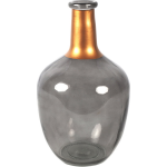 Non-branded Vaas Babet 18 X 18 X 30 Cm Glas/koper - Grijs