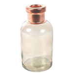 Non-branded Vaas Babet 21 X 10 Cm Glas/koper - Beige