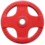 Body-Solid Gekleurde Rubberen Olympische Halterschijven 50 Mm Orck - Per Stuk - 25 Kg - - Rood