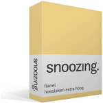 Snoozing - Flanel - Hoeslaken - Extra Hoog - 160x210/220 - - Geel